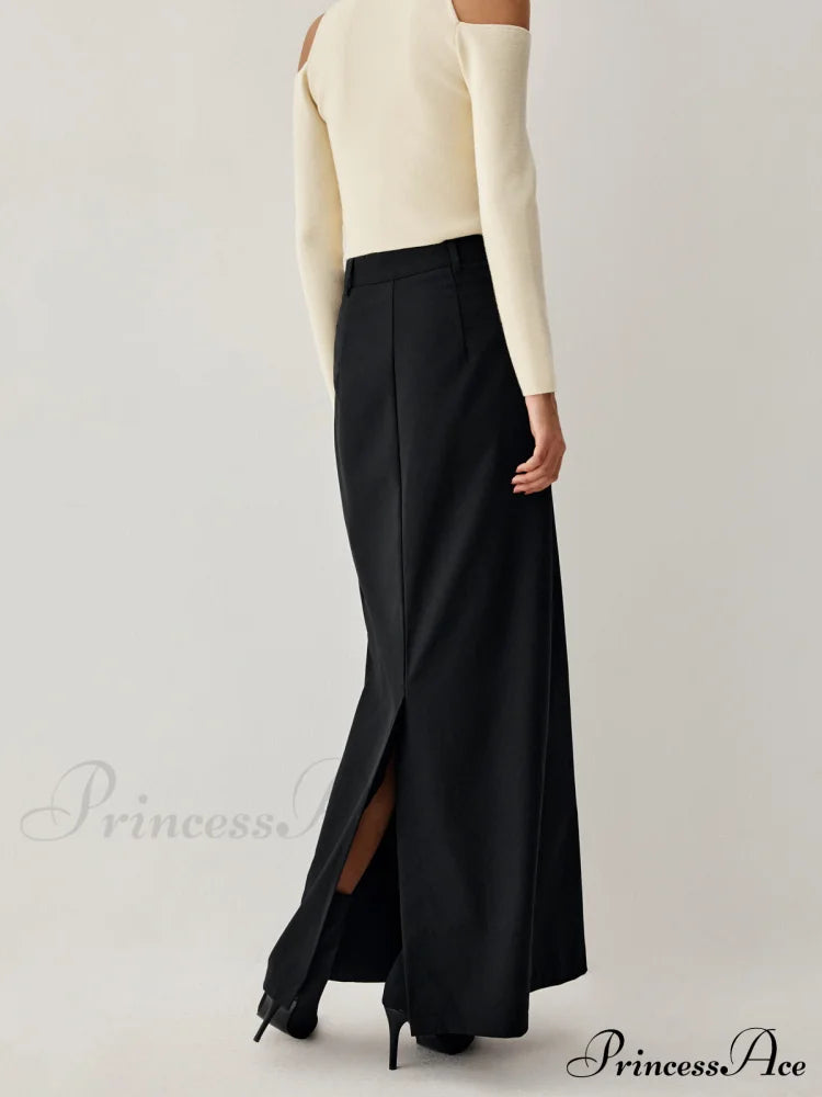 Double Pockets High Trendy Waist Maxi Skirt image 3