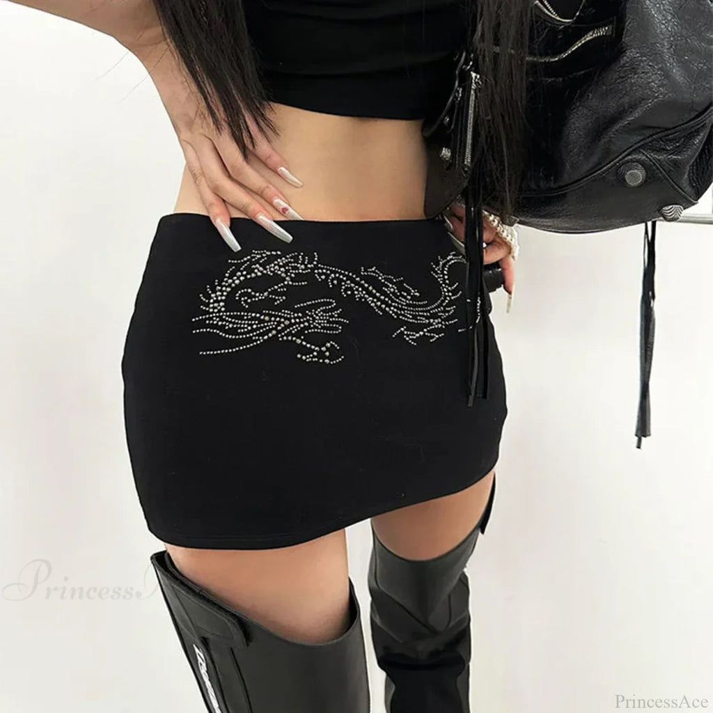 Dragon Rhinestone A-line Skirt image 4