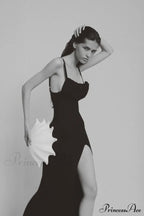 Draped Bustier Stylish Ribbed Midi Dress image 9