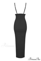 Draped Bustier Stylish Ribbed Midi Dress image 20