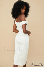 Draped Diva One-Shoulder Charming Corset Bodycon Midi Dress image 17