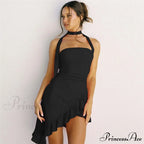 Draped Frill Stylish Tube Mini Dress image 10