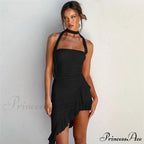 Draped Frill Stylish Tube Mini Dress image 11