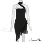 Draped Frill Stylish Tube Mini Dress image 12
