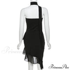 Draped Frill Stylish Tube Mini Dress image 14