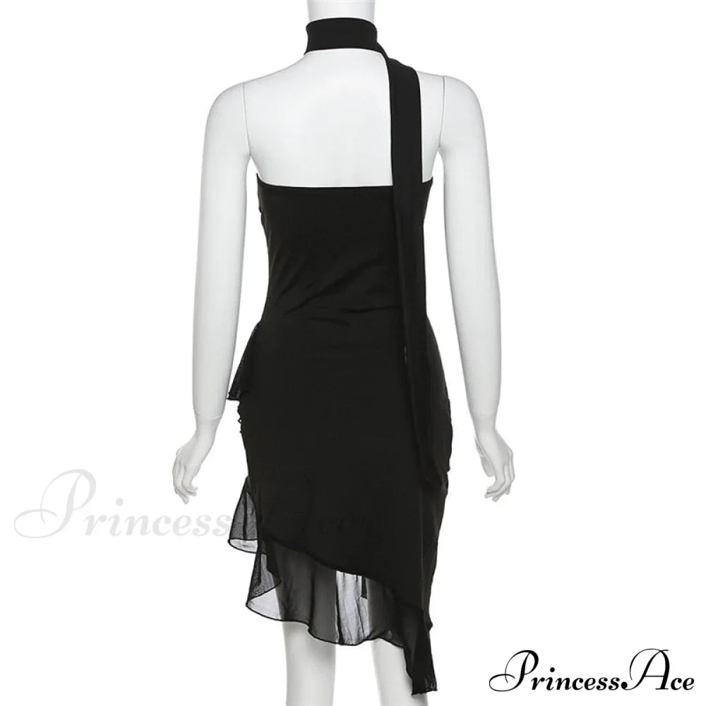 Draped Frill Stylish Tube Mini Dress image 14