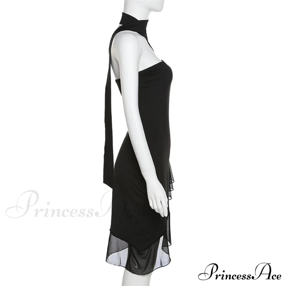 Draped Frill Stylish Tube Mini Dress image 13