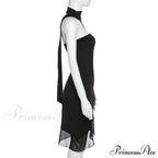 Draped Frill Stylish Tube Mini Dress image 13