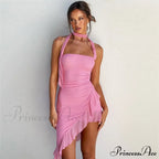 Draped Frill Stylish Tube Mini Dress image 9