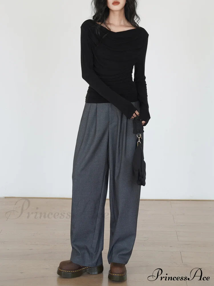 Draped Long Graceful Sleeve Slinky Shirt image 4
