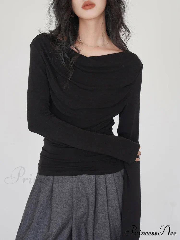 Draped Long Graceful Sleeve Slinky Shirt image 3