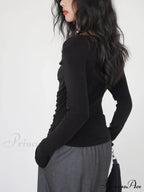 Draped Long Graceful Sleeve Slinky Shirt image 2