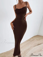Draped Sleeveless Spaghetti Strap Summer Midi Dress image 3