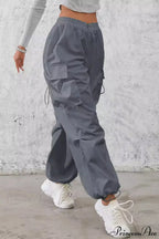 Drawstring Casual Pocket Cargo Pants image 2