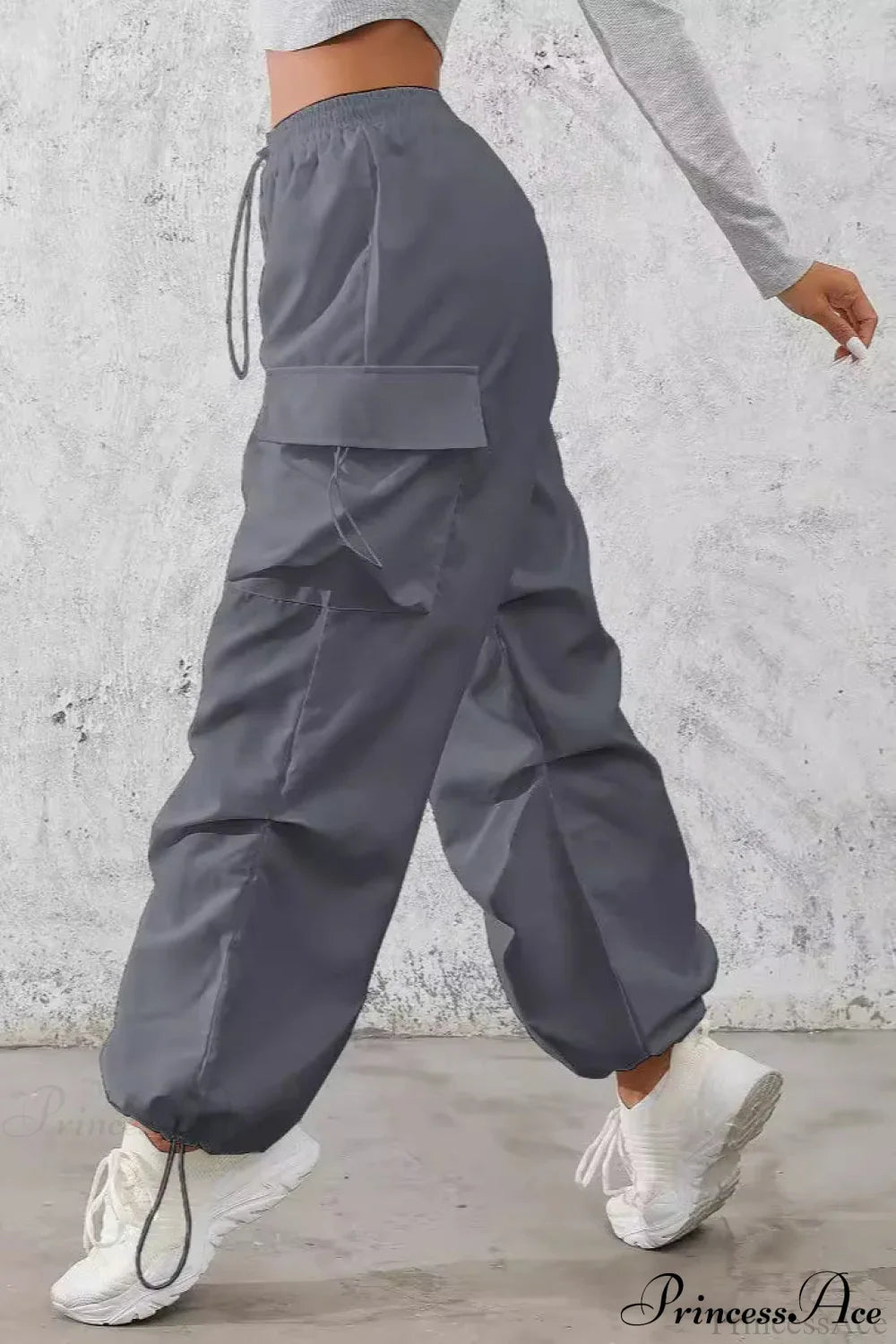 Drawstring Casual Pocket Cargo Pants image 3