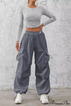 Drawstring Casual Pocket Cargo Pants image 1