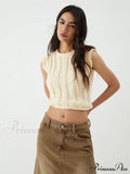 Drawstring Crochet Graceful Sweater Vest image 1