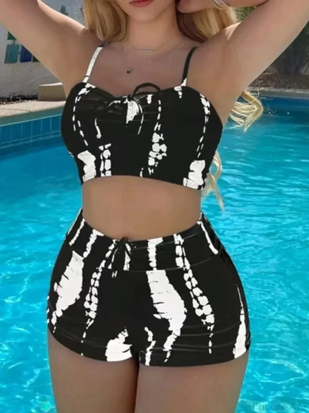 Drawstring Front Shorts Two Piece Set image 4