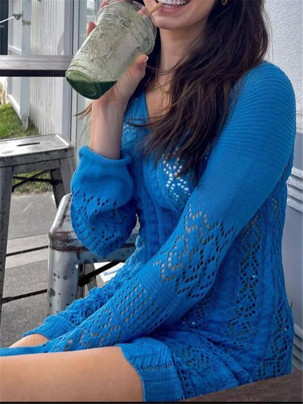 Drawstring Ruched Knit Mini Dress image 5