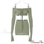 Drawstring Ruched Two Piece Mini Dress image 6