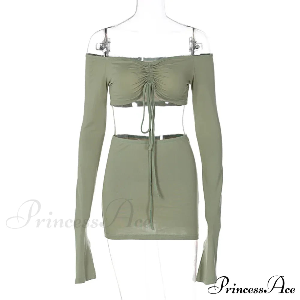 Drawstring Ruched Two Piece Mini Dress image 6