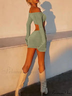 Drawstring Ruched Two Piece Mini Dress image 5