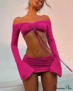 Drawstring Ruched Two Piece Mini Dress image 8