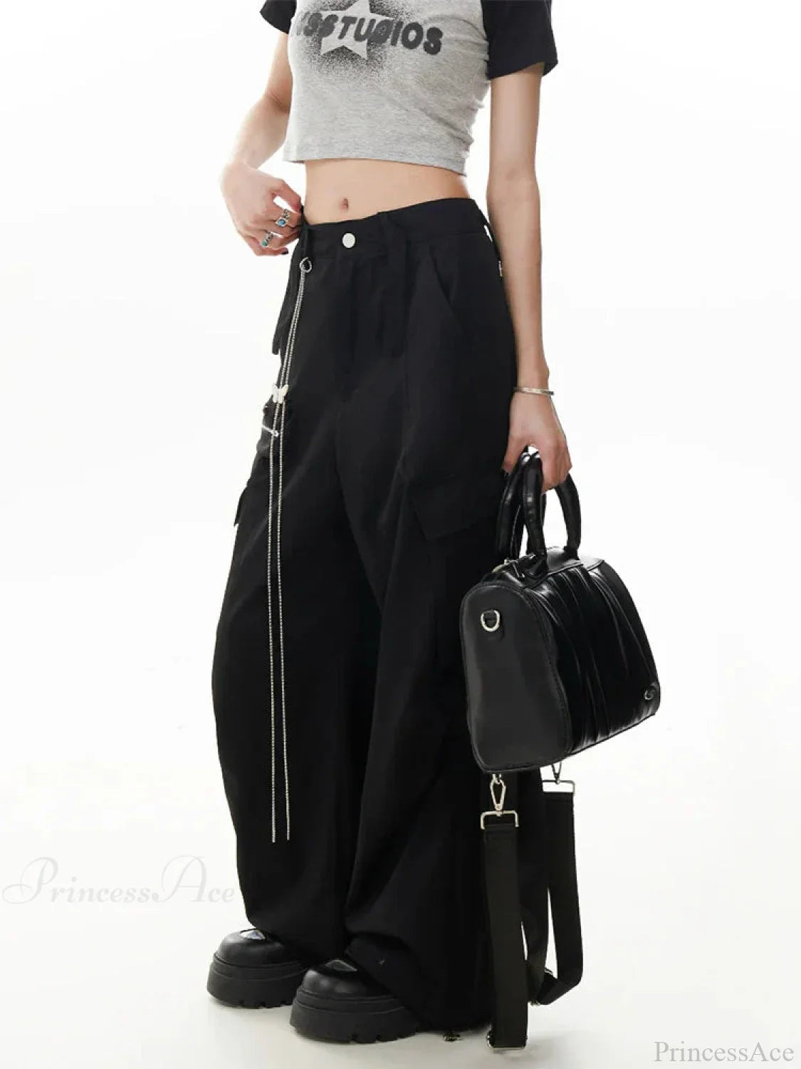 Dull Gothic Y2K Cargo Parachute Pant image 2