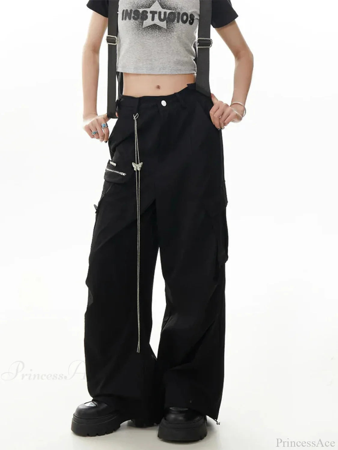 Dull Gothic Y2K Cargo Parachute Pant image 3