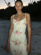 Dulzura Print Strap Midi Bodycon Party Clothes Summer Long Y2K Evening Holiday Floral Dress image 5