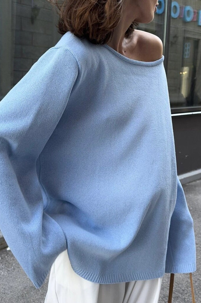 Cotton Pullover Open-Back Loose Sexy Knit Top image 5