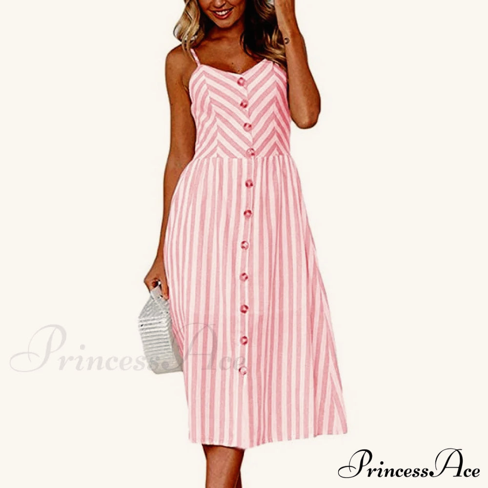 Polka Dot Striped Backless Midi Dress image 18