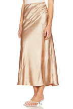 Elegant Satin Slit Bodycon Maxi Skirt image 2
