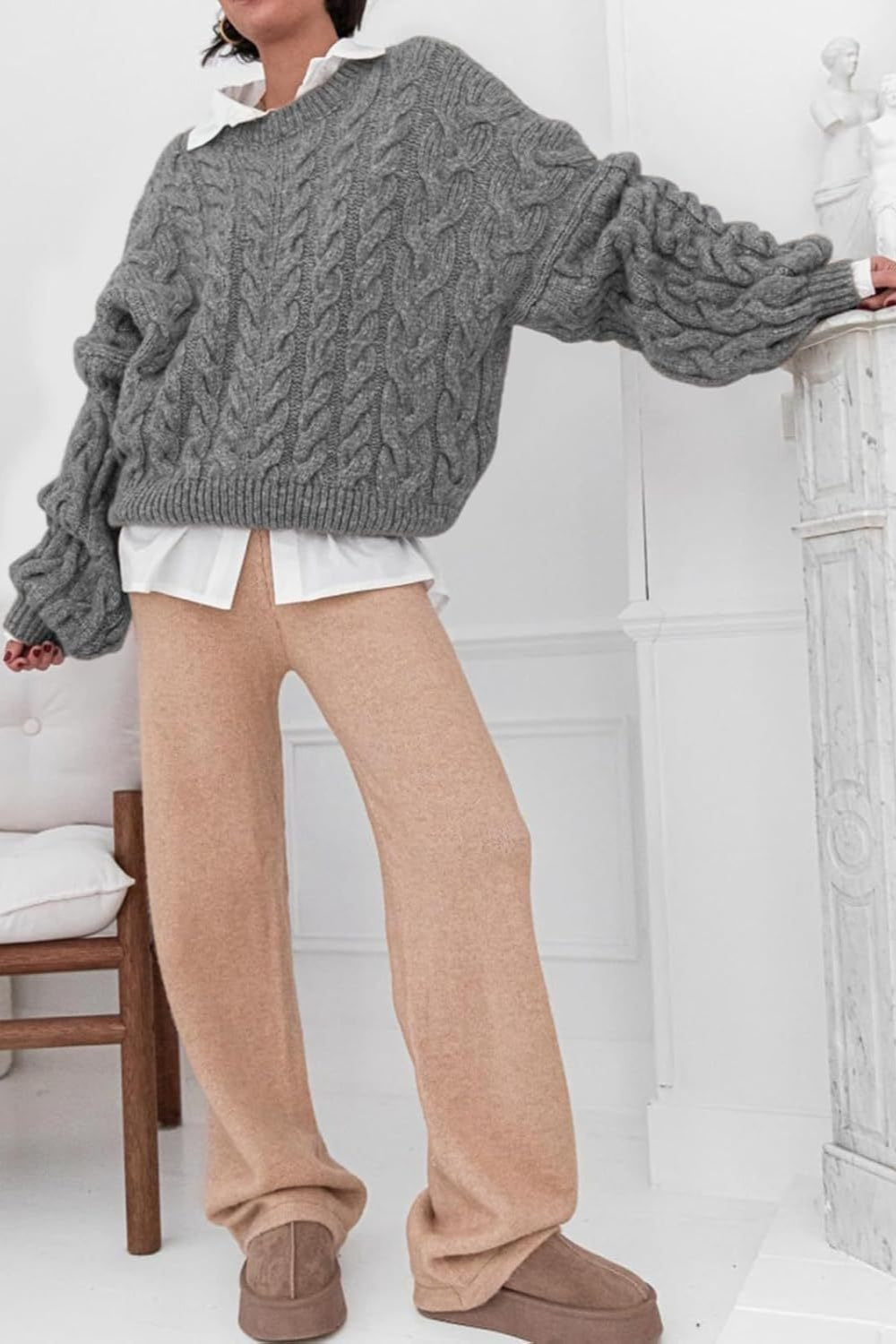 Vintage Chunky Knit Cable Sweater image 10