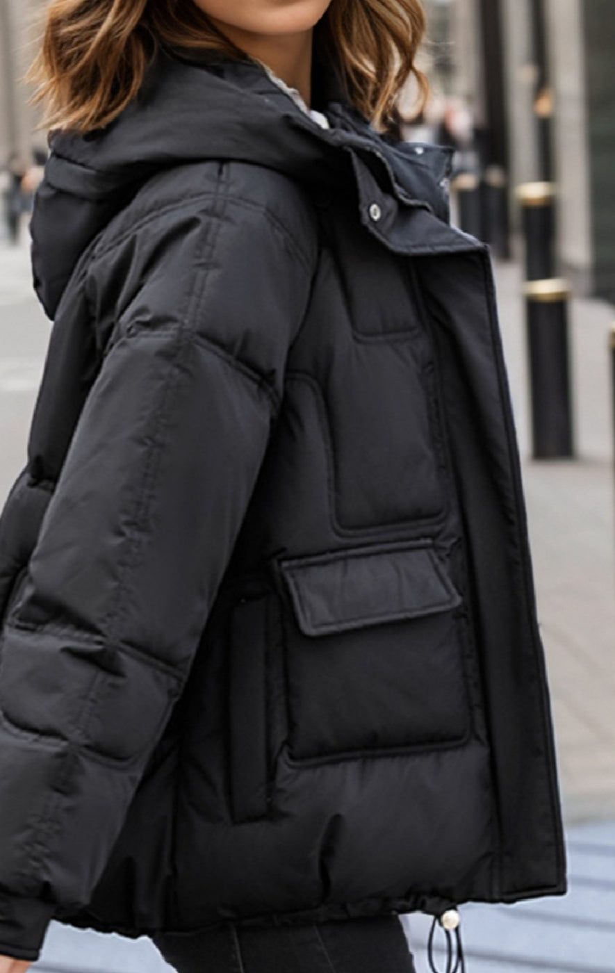 Cropped Insulated Cargo Puffer Jacket image 9