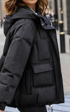 Cropped Insulated Cargo Puffer Jacket image 9