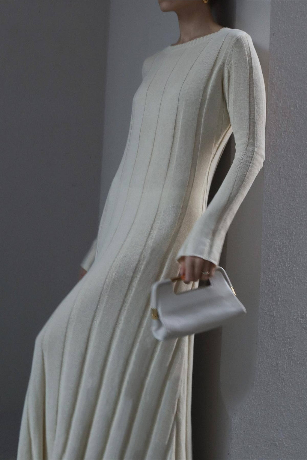 Solid A Line Maxi Sweater Dress image 1
