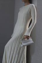 Solid A Line Maxi Sweater Dress image 1