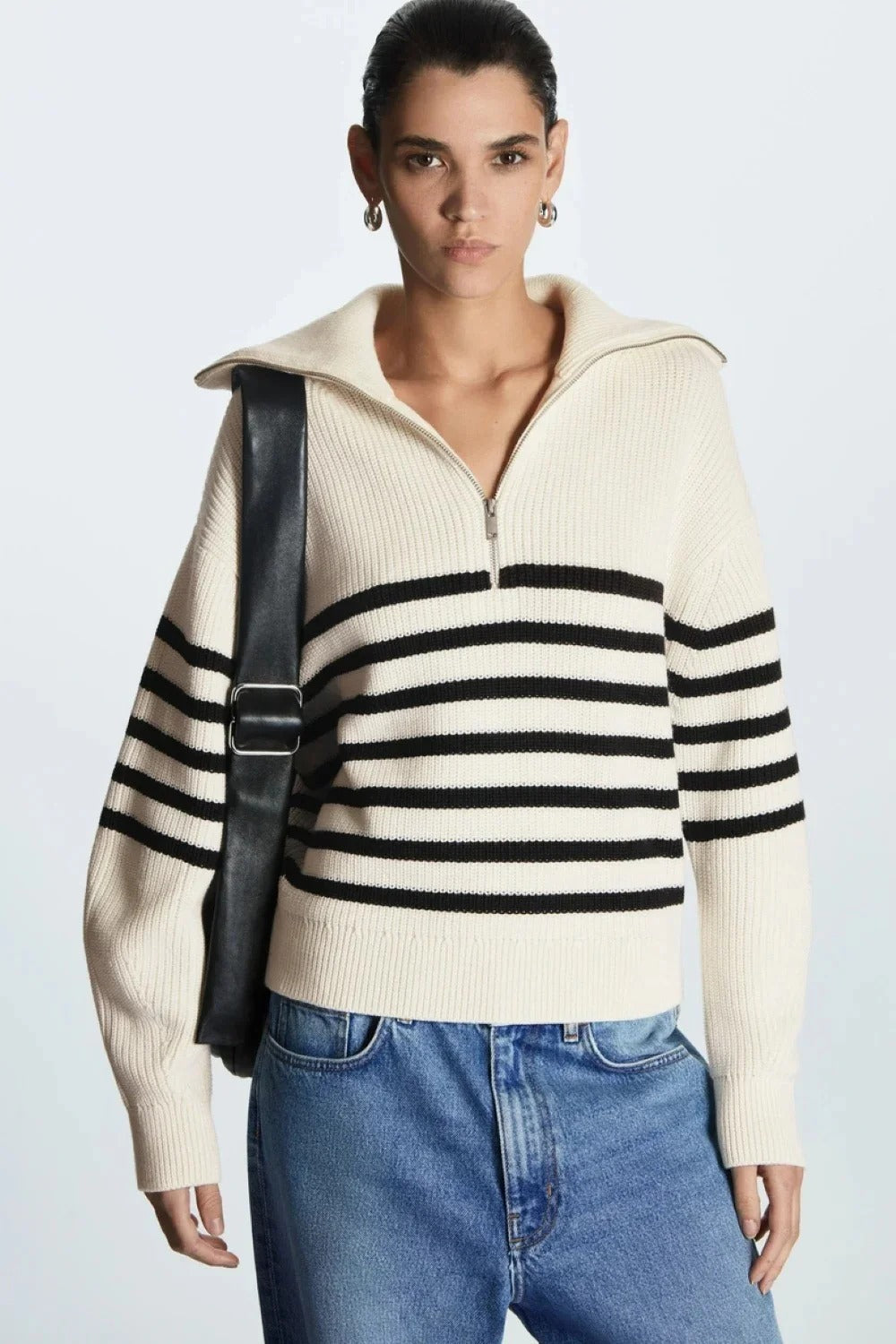 Fashion Wool Blend Open Collar Sweater image 21