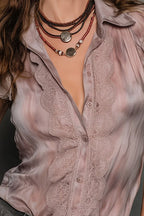 Light Mercerized Floral Lace Blouse image 6