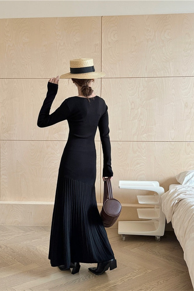 Vintage Knit Fitted Mermaid Hem Maxi Dress image 8
