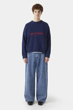 Embroidery Knit Slouchy Pullover Blouse image 8