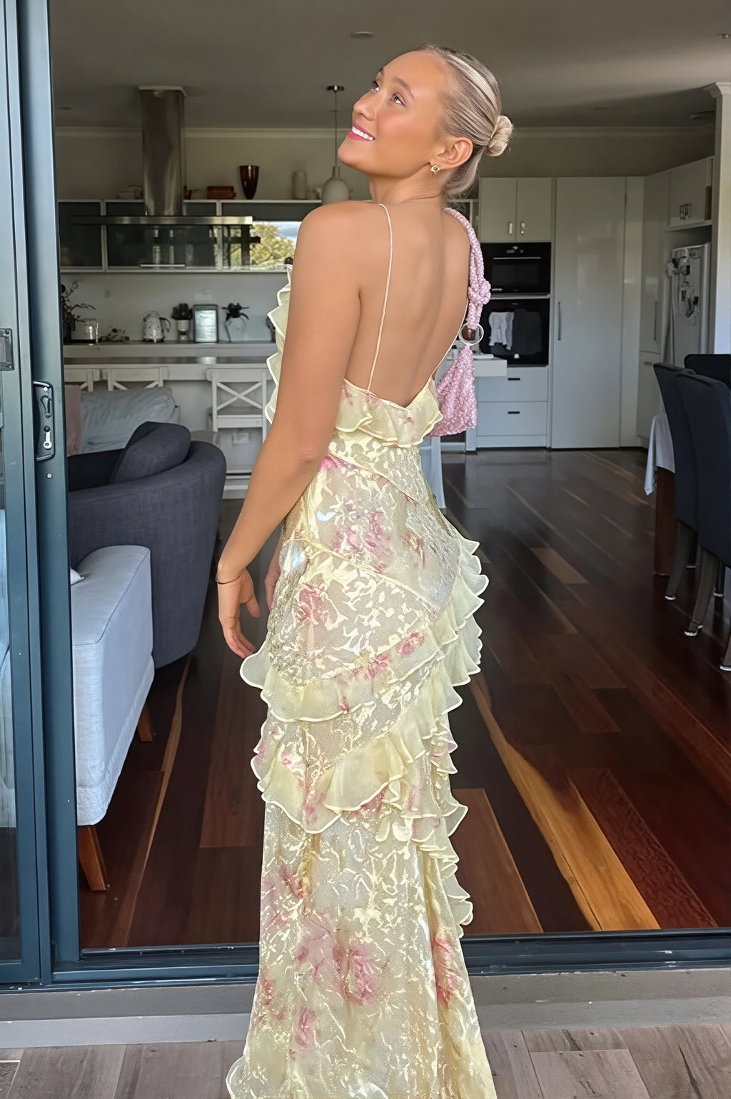 Jacquard Gradient Wave Maxi Dress image 3