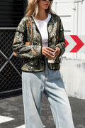 Retro Print Round Neck Cardigan Coat image 1