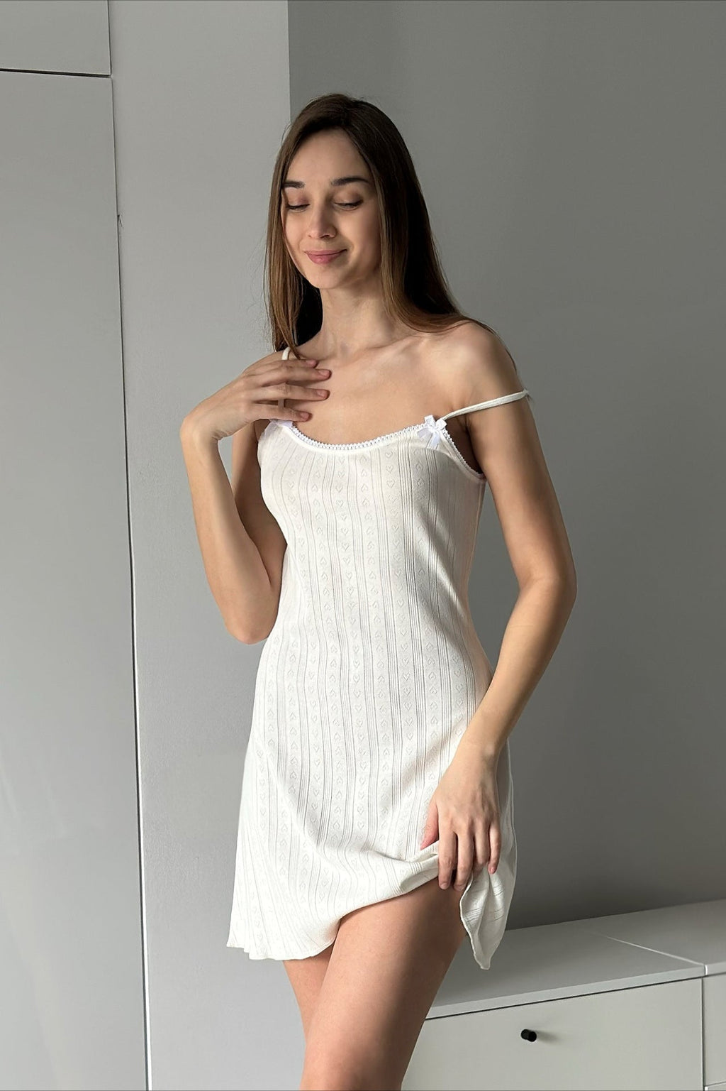 Casual Knit Jacquard Cami Mini Dress image 4