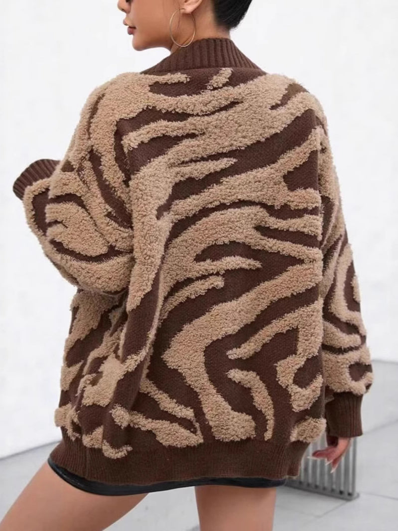 Plus Size Leopard Knit Cardigan image 4