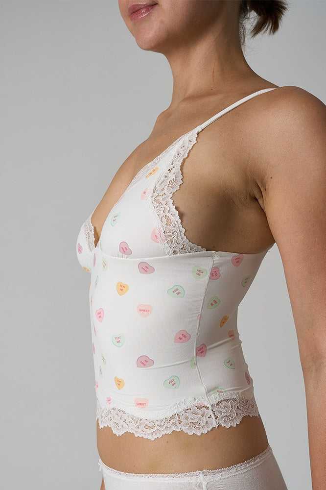 Lace Trim Floral V Neck Sexy Cami Top image 7