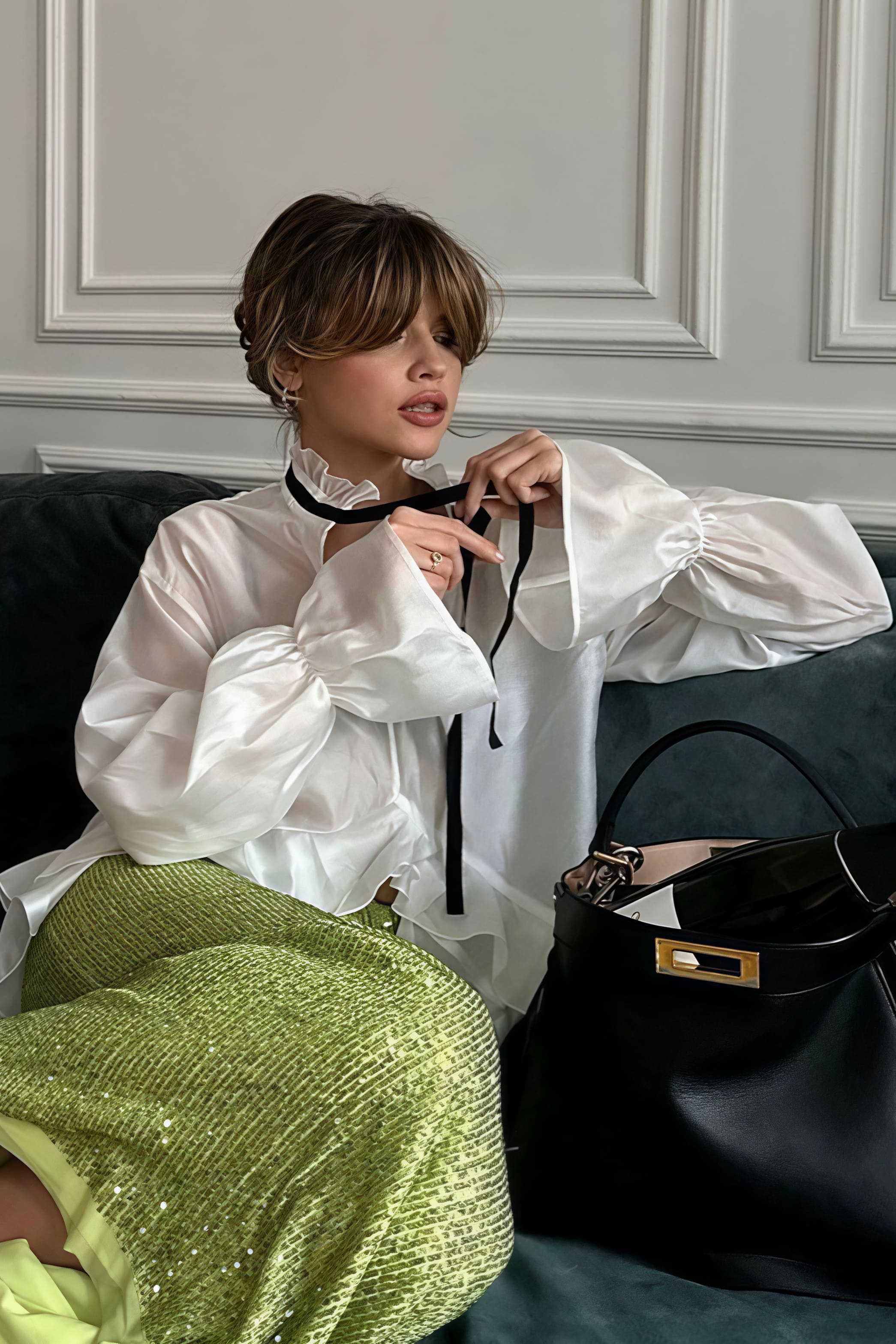 Sheer Flare Sleeve Chic Sexy Blouse image 2