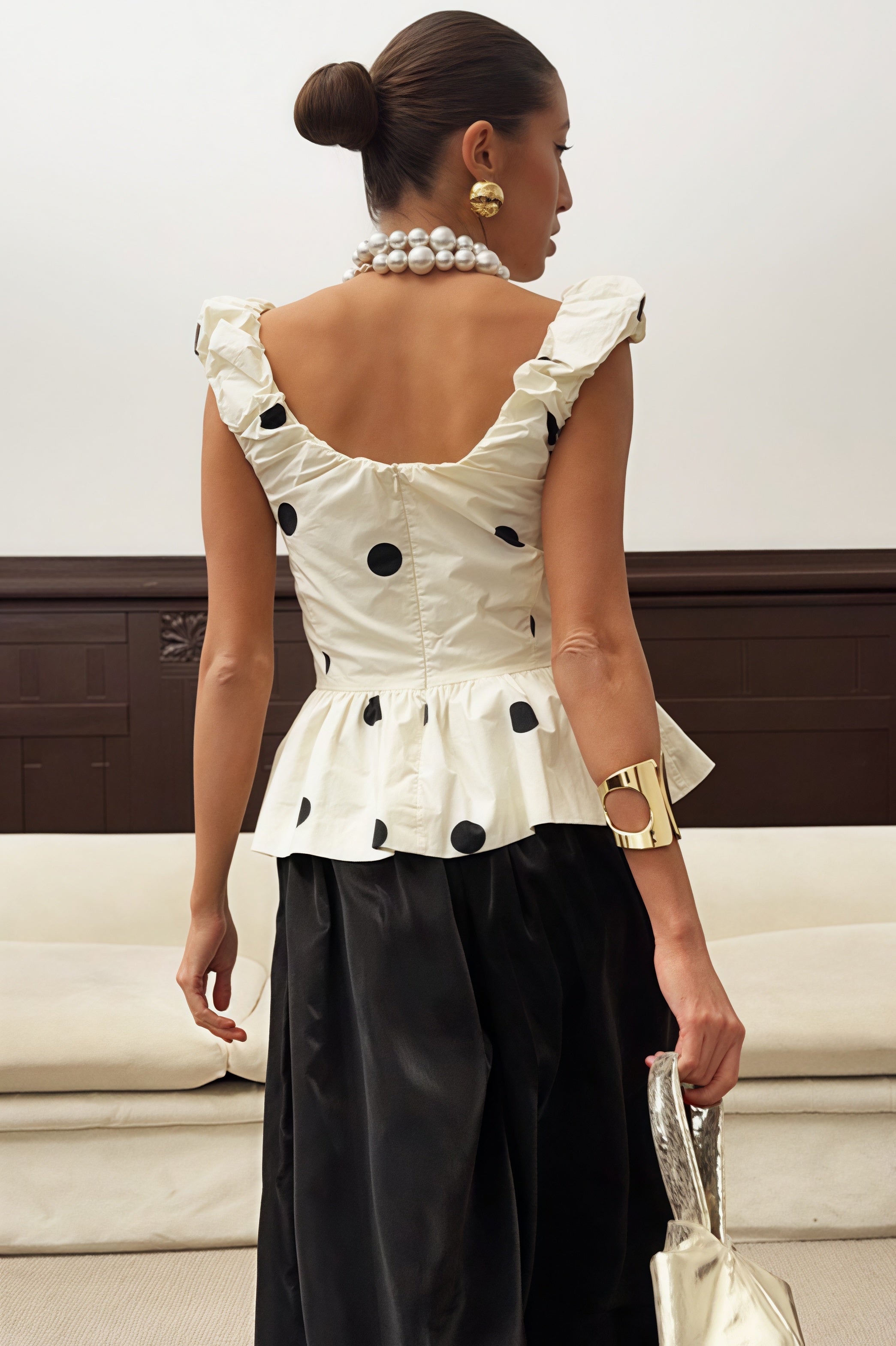 Vintage Polka Dot Elegant Basic Cami Top image 3