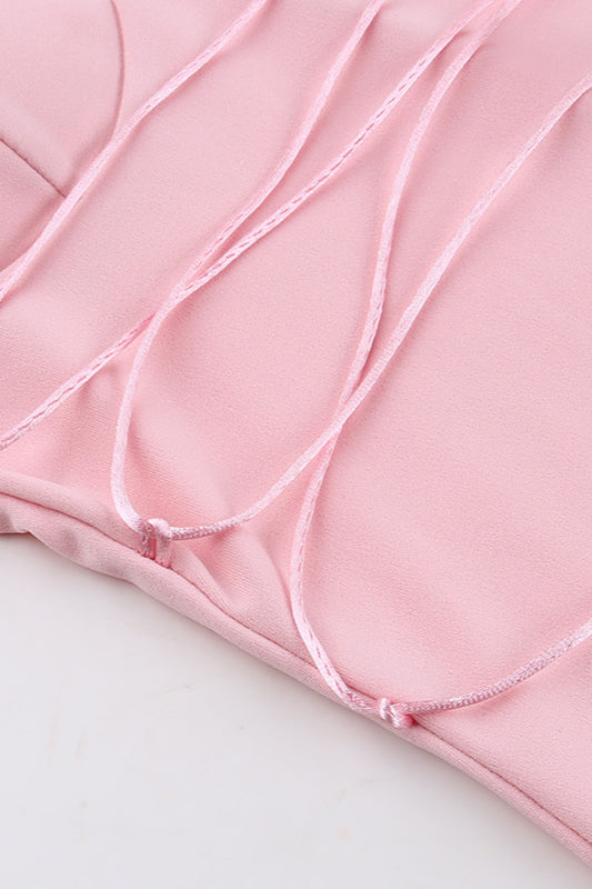 Floral Cup Detail Lace-Up Bodycon Maxi Dress image 6